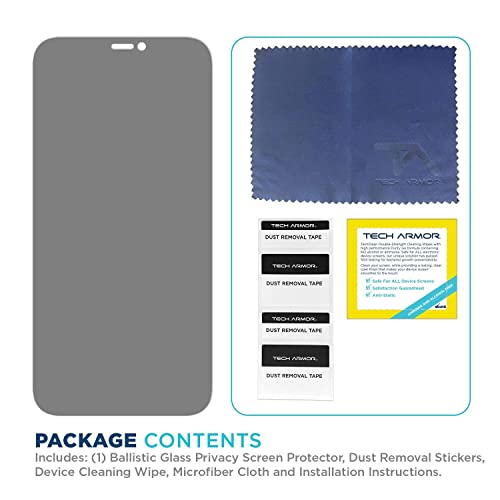 Tech Armor Privacy Glass for iPhone 12 Mini Screen Protector 1-Pack