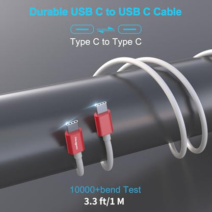 67.5W Red Car Charger USB C Super Fast for iPhone 18 Pro Max/17/Android - color: Red, size: 3.3 ft