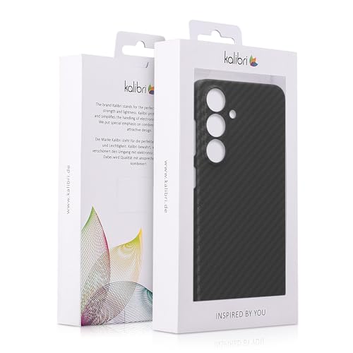 kalibri Aramid Fiber Case Compatible with Samsung Galaxy S25 - Case Super Slim Strong Protective Phone Cover - Black Matte - size: Galaxy S25