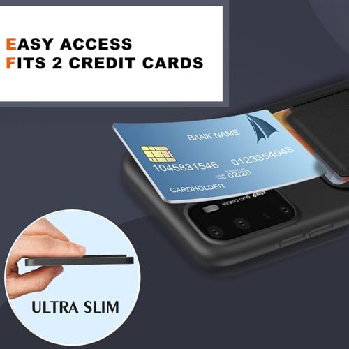 Compatible for AT&T Radiant Max 5G/Cricket Dream 5G Case with Card Wallet | Multi-Functional Magnetic Folding Card Holder/Slots Kickstand/Stand Slim Fit Protective Cover Case, Black