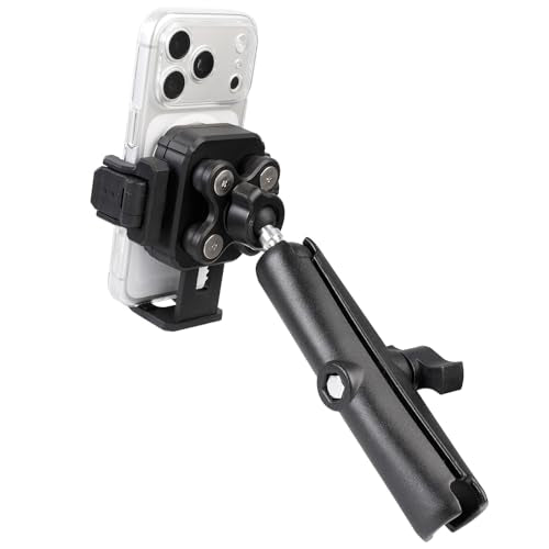 Universal Phone Mount Holder with 1" Ball Head Adapter for RAM Mounts - [Vibration Dampener] [5.9" Long Double Socket Arm], Fits 4.7-7.2'' Phones, for Motorcycle ATV UTV Car Bike Boat Truck - style: 1" Ball Phone Holder with 5.9" Arm