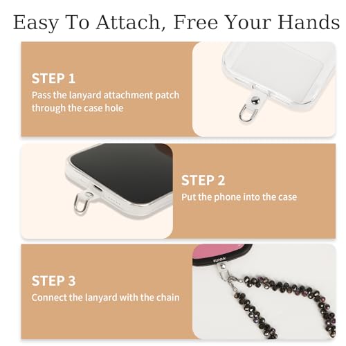 Phone Charm Detachable Metal Cellphone Wrist Strap for Women Girls, Cell Phone Lanyard - color: Bb-black