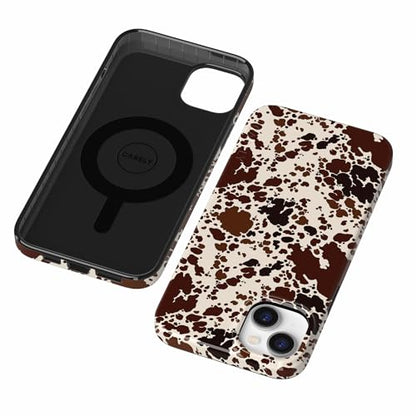 Casely iPhone 14 Plus Case | Cowgirl Envy | Cow Print | Compatible with MagSafe | Classic Ultra Slim Design - color: Cowgirl Envy | Cow Print
