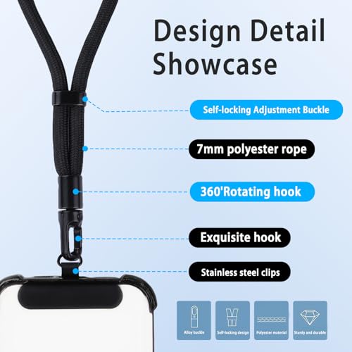 Universal Adjustable Phone Wrist Strap, Wristlet & Hand Cell Phone Lanyard With Metal Tether Tabs - color: Orange