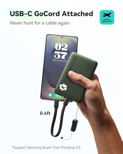 INIU 10000mAh 45W Fast Charging Portable Charger, Smaller Travel Power Bank - color: Green