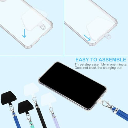 Weewooday 4 Pcs Phone Lanyard Crossbody Phone Strap, Blue Color Series - color: Blue Color Series