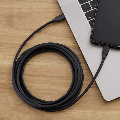 Amazon Basics USB-C to USB-C 2.0 Fast Charging Cable, 60W, 480Mbps Speed, USB-IF Certified, for Apple iPhone 16/15, iPad, Samsung Galaxy, Tablets, Laptops, 10 Foot, Black - color: Black, size: 10-Foot