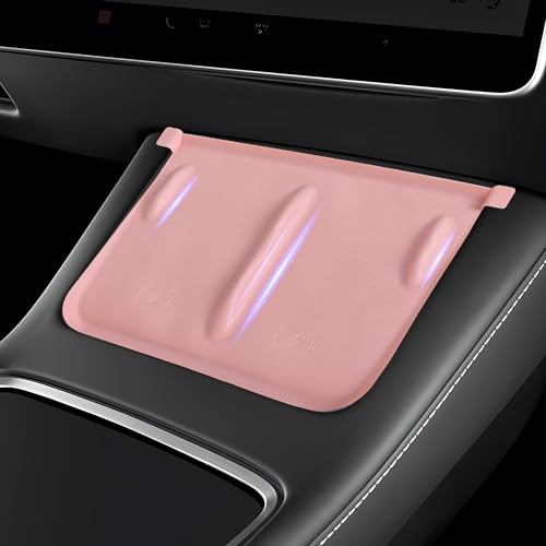 Frani Wireless Charging Pad Cover for 21-23 Model 3 & 21-24 Model Y - color: Light Pink, size: Model 3(2021-2023);Model Y(2021-2025)