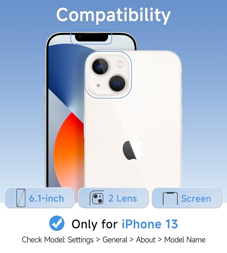 USLAI Case for iPhone 13, Anti-Yellowing, Crystal Clear Back, Shockproof & Military‑Grade Drop Protection - Transparent - color: Clear, size: iPhone 13/14