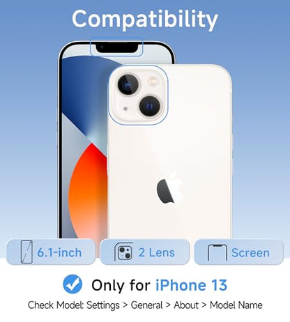 USLAI Case for iPhone 13, Anti-Yellowing, Crystal Clear Back, Shockproof & Military‑Grade Drop Protection - Transparent - color: Clear, size: iPhone 13/14
