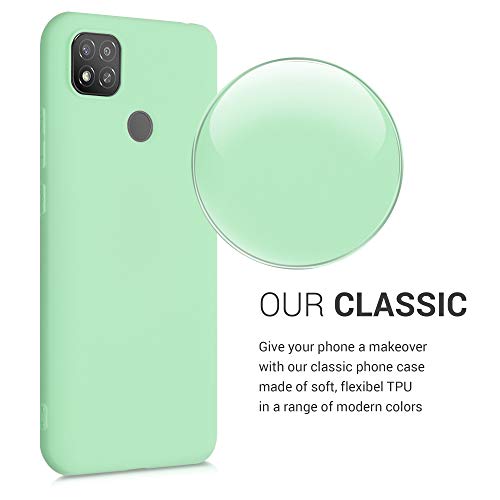 kwmobile Case Compatible with Xiaomi Redmi 9C Case - Soft Slim Protective TPU Silicone Cover - Mint Matte