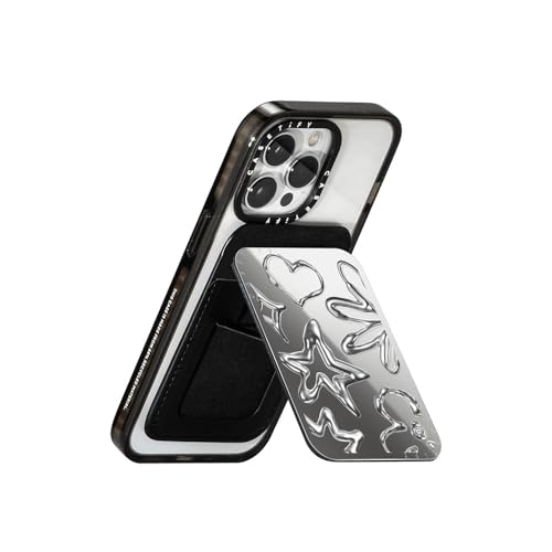 CASETiFY Snappy Card Holder Stand Compatible with Magsafe - Chrome Doodles - Silver Mirror - color: Chrome Doodles - Silver Mirror