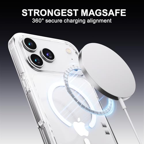 PAUL B for 2025 iPhone 17 Pro Max Case (Compatible with MagSafe) Military Grade Drop Protection(Drop Tested up to 13FT) Anti Yellowing|Magnetic Rugged Shockproof Phone Cover (Clear, iPhone 17 Pro Max) - color: Clear, size: iPhone 17 Pro Max