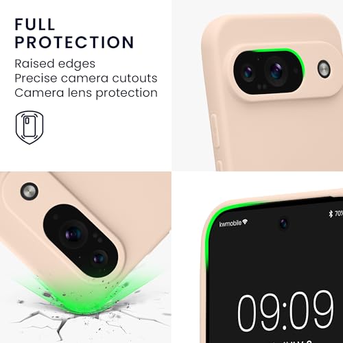 kwmobile Case Compatible with Google Pixel 9 Case - Protective Slim TPU Phone Cover - Soft Matte Finish - Coconut Swirl - color: Coconut Swirl, size: Pixel 9