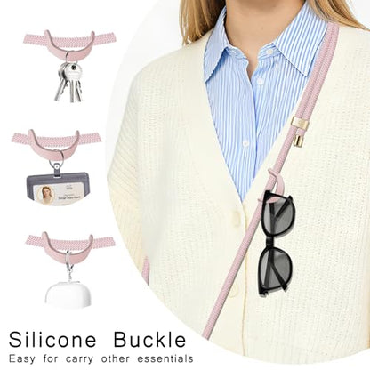 UKON Cell Phone Lanyard,Crossbody Lanyard and Wrist Strap Premium Metal Buckle Phone Charms with 2 X Phone Patch Compatible with All Smartphone(Salmon Pink) - color: Salmon Pink