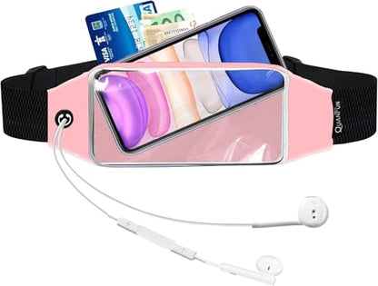 Running Belt,Fanny Pack Fits Phones UP to 6.5" for Women Men,Pink | Belt Bag,Money Belt,Waterproof Workout Waist Pouch Phone Holder with Touchscreen,Gym Running Gift Gear Accessories - color: Pink