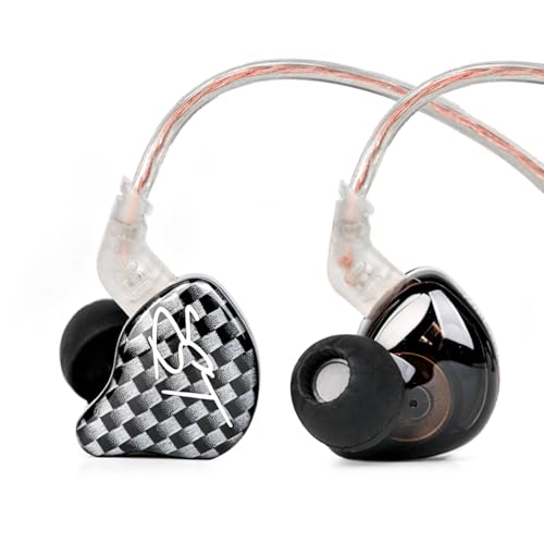 YINYOO KZ-ZST Hybrid Banlance Armature with Dynamic in-Ear Earphone 1BA+1DD HiFi Headset Wired Earbuds IEM Headphones Gaming Earbuds (Black-zst with Microphone) - color: black, size: 3.5mm-With Microphone, style: 3.5mm-With Microphone