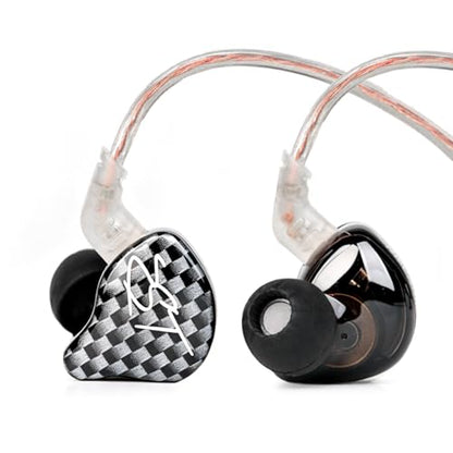 YINYOO KZ-ZST Hybrid Banlance Armature with Dynamic in-Ear Earphone 1BA+1DD HiFi Headset Wired Earbuds IEM Headphones Gaming Earbuds (Black-zst with Microphone) - color: black, size: 3.5mm-With Microphone, style: 3.5mm-With Microphone