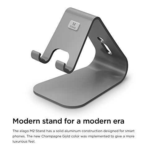 elago® M2 Stand [Dark Grey] - [Premium Aluminum][Angled for Video Calls][Cable Management] - for All iPhones, Galaxy, and Other Smartphones - color: Dark Grey