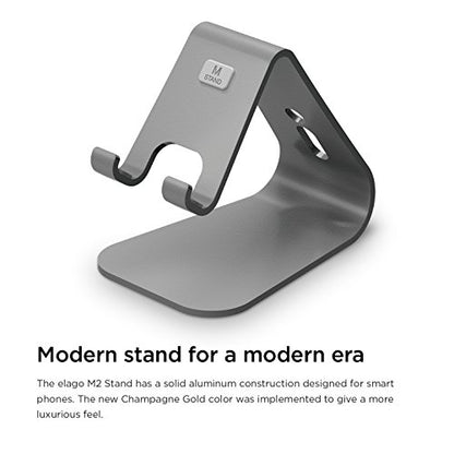 elago® M2 Stand [Dark Grey] - [Premium Aluminum][Angled for Video Calls][Cable Management] - for All iPhones, Galaxy, and Other Smartphones - color: Dark Grey