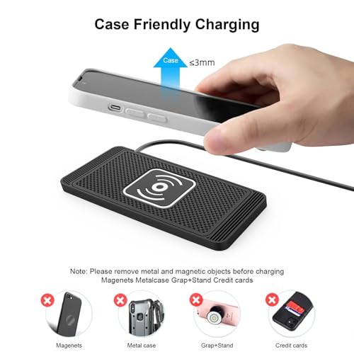 Wireless Car Charger Pad for Honda Pilot 4th Gen 2023 2024 2025 2026 15W Wireless Charging Mat Non-Slip Silicone Phone Charger DIY Trim-to-Fit Accessories,USB-C - color: USB-C