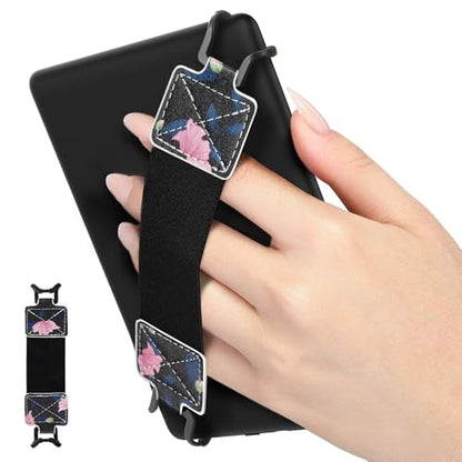 MoKo Security Hand-Strap for 6-8" Kindle eReaders Fire Tablets, Black&Pink - color: C-black & Pink, style: Black Strap