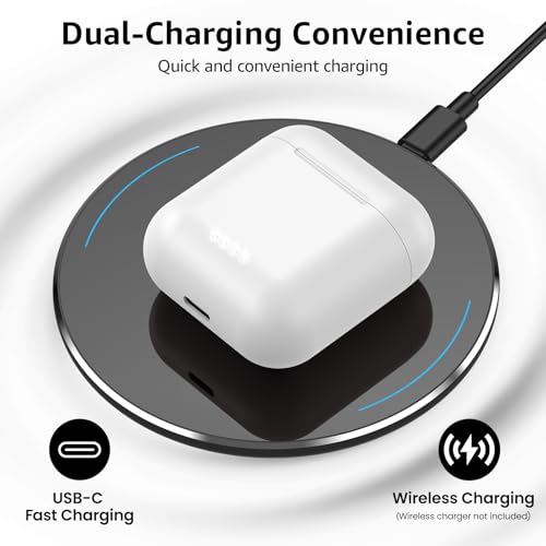TOZO T6 Wireless Earbuds Bluetooth 5.3 Stereo Sound in Ear Headphones - color: White