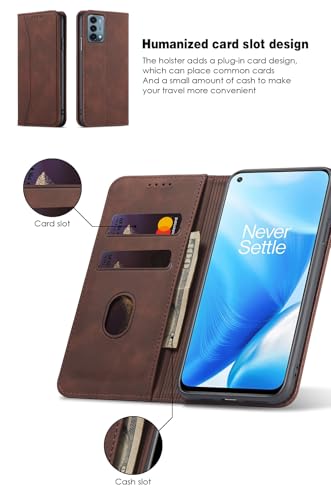 Asuwish Flip Wallet Phone Case for OnePlus Nord N200 5G with Screen Protector Magnetic Closure Folio Cover Credit Card Holder Slot Stand One Plus N 200 G5 1 Plus 200N 1plus One+ 1+ N2005G 2021 Coffee - color: Coffee