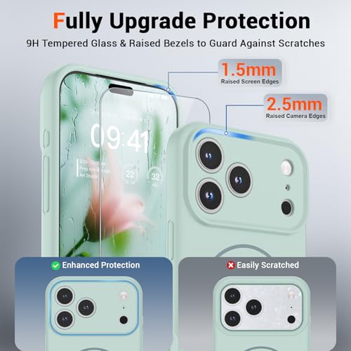 SUPFINE Silicone & Magnetic for iPhone 17 Pro Case - color: Aquamarine, size: iPhone 17 Pro