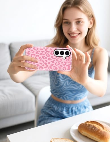 Magnetic Cheetah Phone Case for Samsung Galaxy A16 5G, Pink | Compatible with MagSafe, Cute Leopard Print Design, TPU and PC Shockproof Protective Phone Cover for Women Girls - color: Pink Cheetah