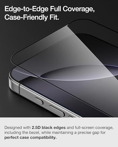 UARMOR Screen Protector for [iPhone 17] Red Light Converter, Anti-Blue Light, [3X Impact Resistance] 9H Tempered Glass with Easy Installation Kit, Full Edge Coverage Fit, [2 Pack] - size: iPhone 17