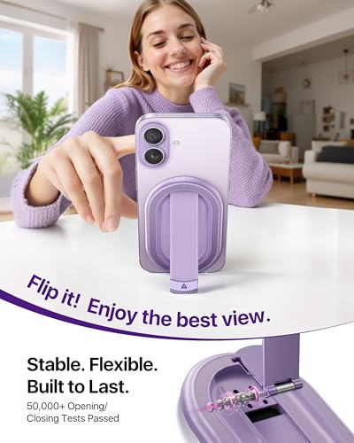 andobil [2026 Woven Comfort] Magnetic Phone Grip for MagSafe w/Finger Strap - color: Purple