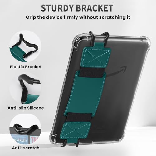 MoKo 2 Pack Hand Strap for 6-8" Kindle eReaders Tablets, Emerald+Forest - color: Emerald+Forest Green