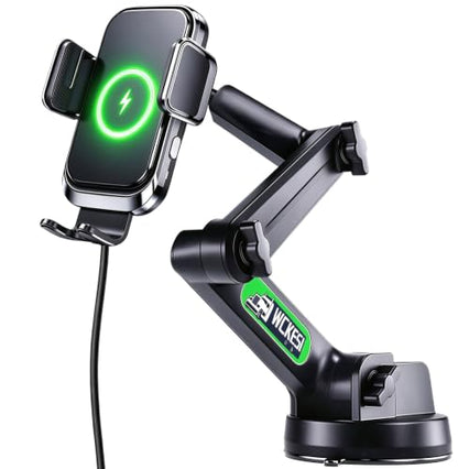 Truck Phone Mount, Wireless Car Charger Holder, 16.8" Arm, Big Rig