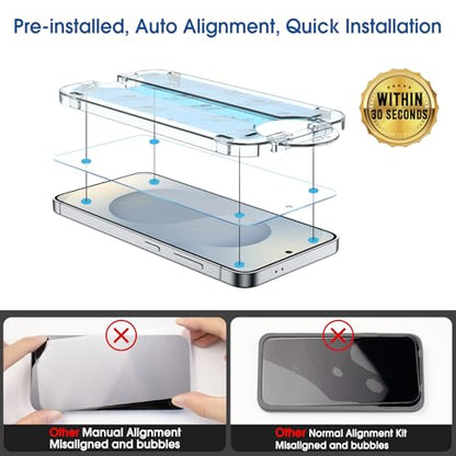 amFilm OneTouch for Samsung Galaxy S25+ Plus Screen Protector TemperedGlass - size: S25P-6.7"