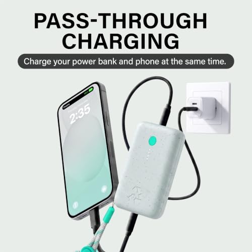 Nimble Champ Portable Charger, 10000mAh Power Bank, 20W Dual USB-C Charging - color: Luna White