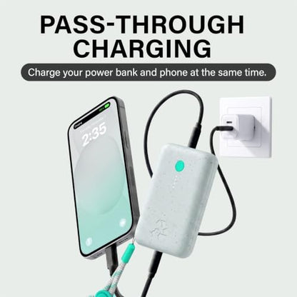 Nimble Champ Portable Charger, 10000mAh Power Bank, 20W Dual USB-C Charging - color: Luna White
