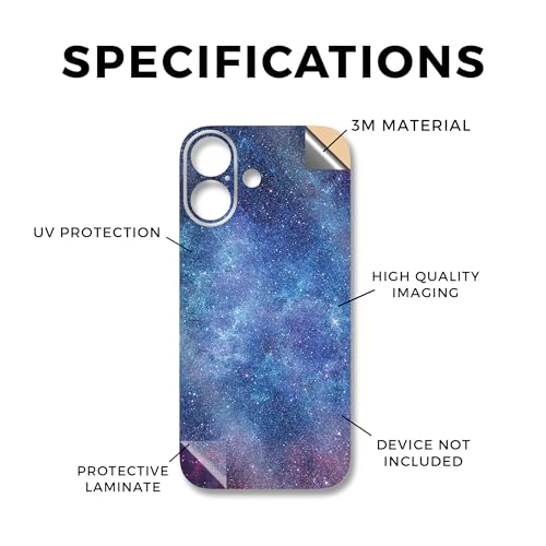 Glossy Glitter Phone Skin Compatible with Apple iPhone 17 - Nebula - Premium 3M Vinyl Protective Wrap Decal Cover - Easy to Apply | Crafted in The USA by MightySkins - color: Nebula, size: iPhone 17 (Back Wrap), style: Glossy Glitter Finish