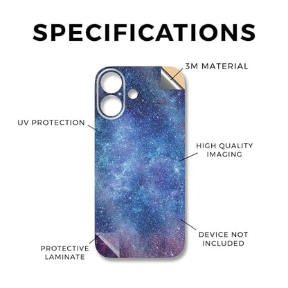 Glossy Glitter Phone Skin Compatible with Apple iPhone 17 - Nebula - Premium 3M Vinyl Protective Wrap Decal Cover - Easy to Apply | Crafted in The USA by MightySkins - color: Nebula, size: iPhone 17 (Back Wrap), style: Glossy Glitter Finish