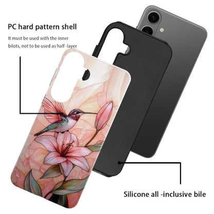 Compatible with Samsung Galaxy S26 Case,Glossy Case All-Round Protection Shockproof Anti-Scratches TPU Cover,Cases for Man Woman-Blooming Pink Rose Bird - color: Blooming Pink Rose Bird, size: Galaxy S26