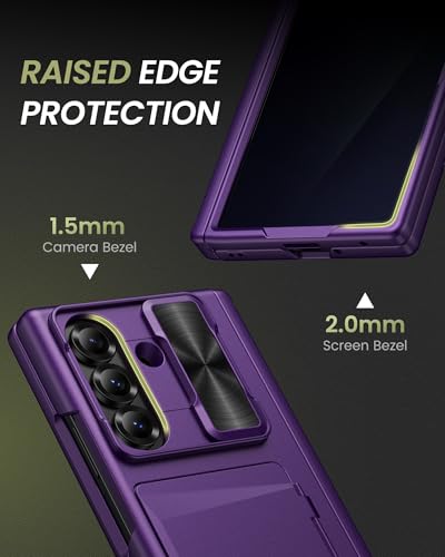 for Samsung Z Fold 7 Case with Privacy Screen Protector, Dark Purple - color: Dark Purple-Y