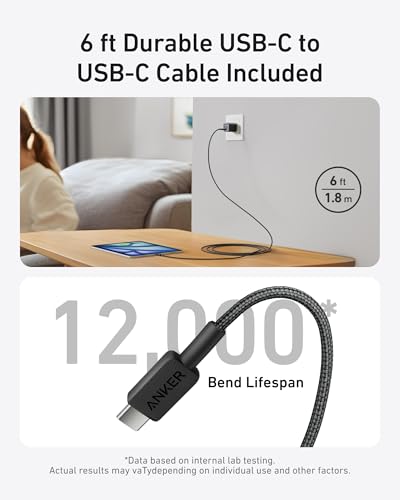 Anker Nano Phone Charger, 30W Portble and Foldable USB C GaN Charger - color: black