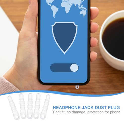 Hemobllo 100 pcs Cell Phone Dust Plug Charm with Headphone Covers Dust Protector Cap Compatible for 3.5mm Earphone (Transparent)