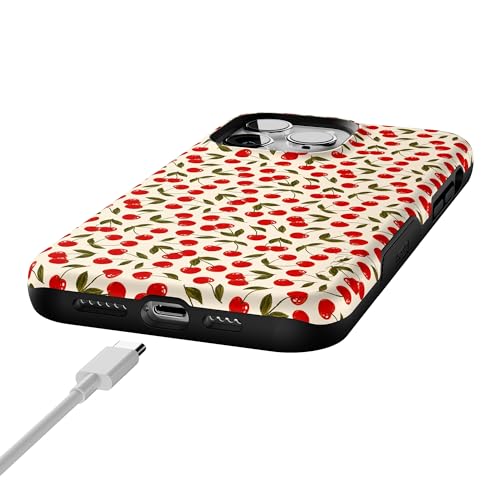 Casely iPhone 14 Pro Max Case | Cherry on Top | Red Cherries | Bold Protective Design | Compatible with MagSafe - color: Cherry on Top | Red Cherries Floral
