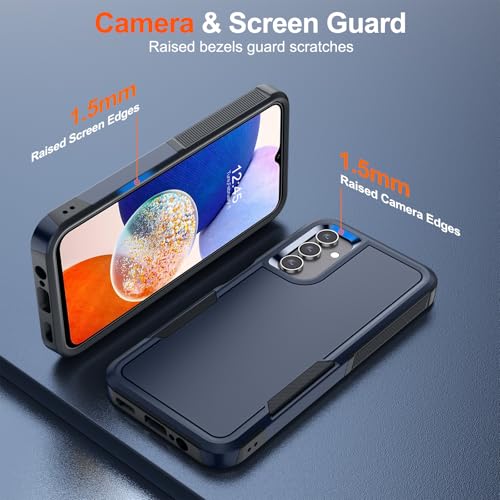 zapica Designed for Samsung Galaxy A14 5G Case, Deep Blue | Military Grade Drop Protection, Dual Layer Structure Design, Heavy Duty Shockproof Non-Slip Phone Cover - color: Deep Blue, size: Samsung Galaxy A14 5G 6.6''