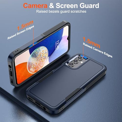 zapica Designed for Samsung Galaxy A14 5G Case, Deep Blue | Military Grade Drop Protection, Dual Layer Structure Design, Heavy Duty Shockproof Non-Slip Phone Cover - color: Deep Blue, size: Samsung Galaxy A14 5G 6.6''