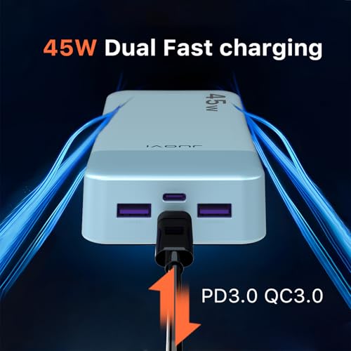JUOVI Portable Charger 45W 20000mAh Fasting Charging Power Bank - color: Blue