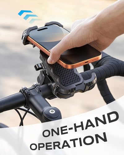 Zewdov 2026 Motorcycle Phone Mount Holder with Quick Install Clamp, Strong Grip & Anti-Drop Bike Phone Holder for Bicycle/ATV/Scooter Handlebar, 1S Security Lock Fits for iPhone/Samsung 4.7-6.8" - color: Black