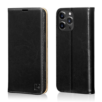 Belemay Compatible with iPhone 16 Pro Case Wallet, Durable Genuine Leather, RFID Blocking Card Holders, Shockproof TPU Shell, Kickstand, Drop Protection, Protective Flip Cover 6.3", Black - color: Black, size: iPhone 16 Pro