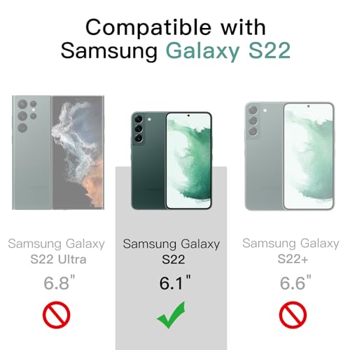 JETech Case for Samsung Galaxy S22, Anti-Yellowing, Green | Shockproof Protection, Scratch Resistant Hard PC Back, Durable Transparent TPU Bumper - color: Green